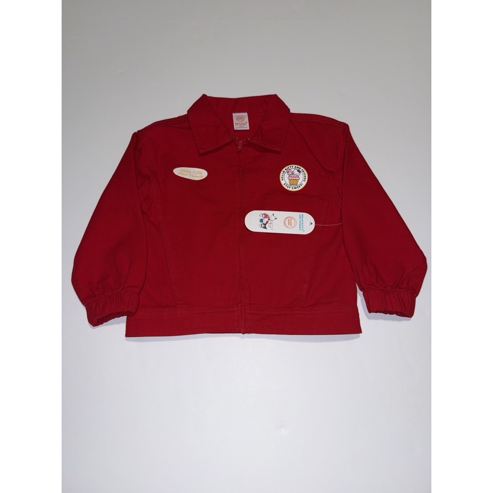 Hello Kitty & Friends Girl XS 4-5 Jacket Red Zip Kids Denim 100% Cotton Gift NWT